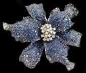 JEWELRY: 18K SAPPHIRE AND DIAM