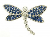 JEWELRY: 18K SAPPHIRE AND DIAM