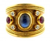 JEWELRY: 18K SAPPHIRE, RUBY AN