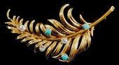 JEWELRY: 18K TURQUOISE AND DIA