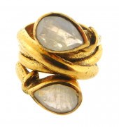 JEWELRY: 18K TWIN RAINBOW QUAR