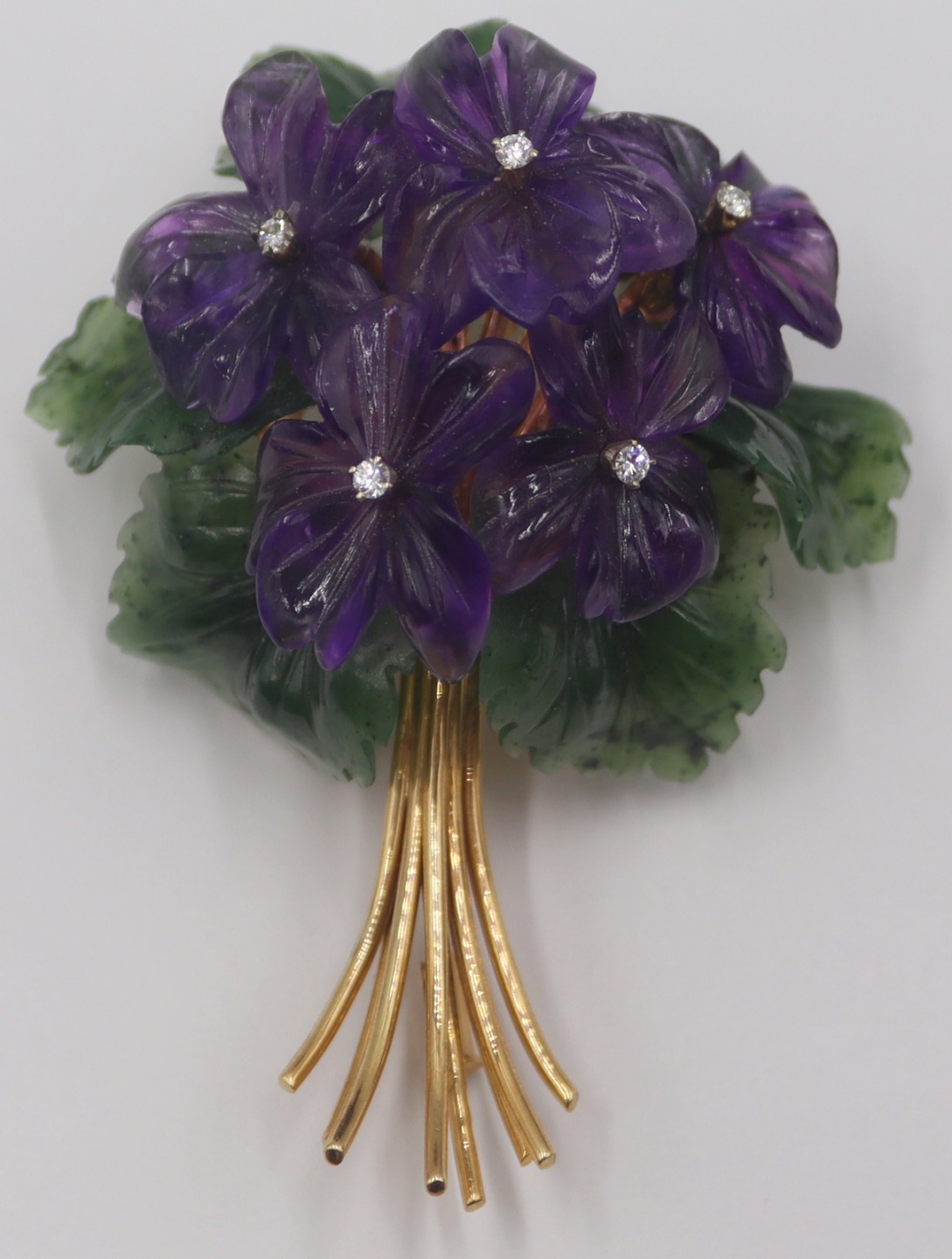 JEWELRY. 18KT GOLD AMETHYST JADE