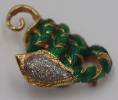JEWELRY. 18KT GOLD AND ENAMEL