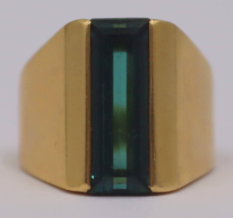 JEWELRY. 18KT GOLD AND GREEN