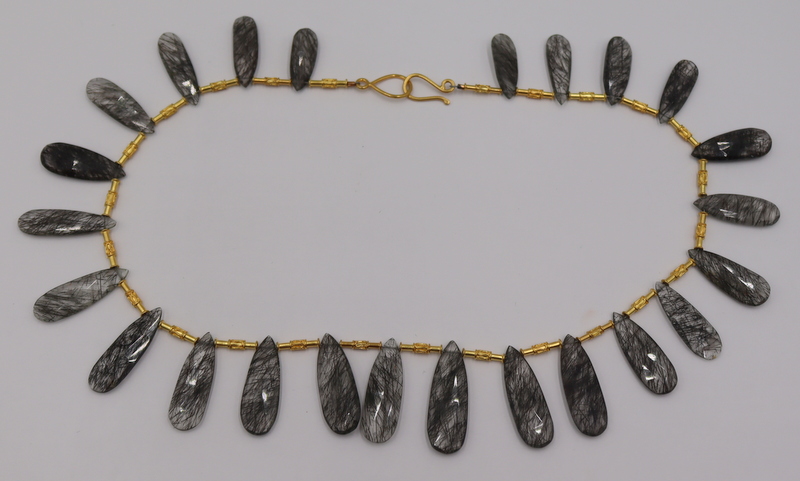 JEWELRY. 18KT GOLD AND RUTILATED