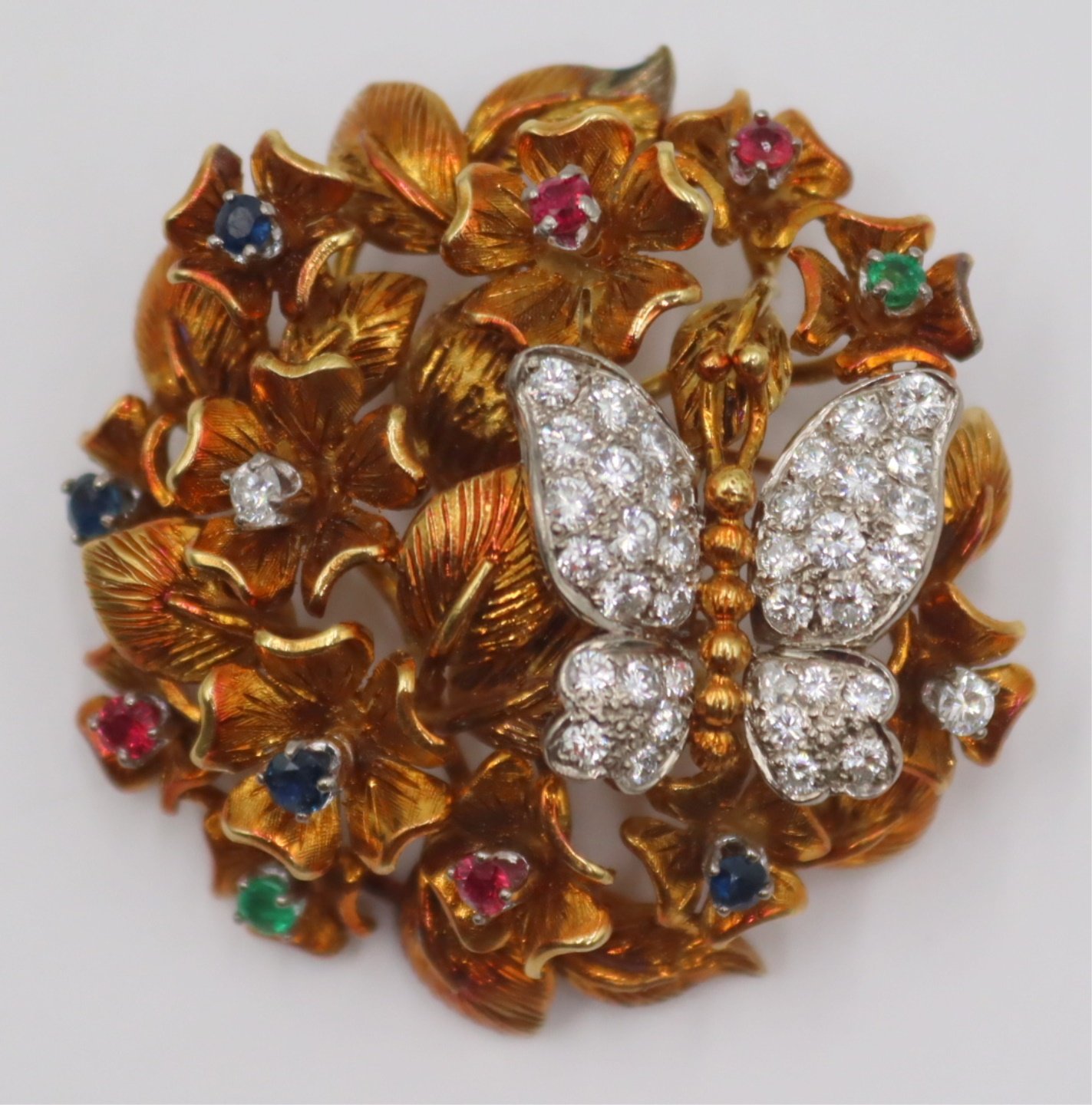 JEWELRY. 18KT GOLD, COLORED GEM,