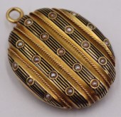 JEWELRY. 18KT GOLD, ENAMEL, AN