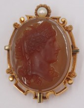 JEWELRY. 18KT GOLD MOUNTED CAR