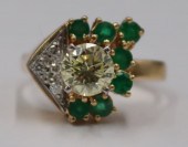 JEWELRY. 1CT YELLOW DIAMOND AN