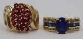 JEWELRY. (2) 10KT GOLD, COLORE
