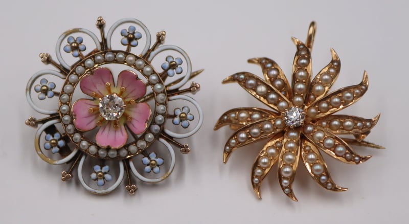 JEWELRY. (2) 14KT GOLD AND
