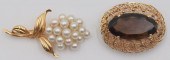 JEWELRY. (2) 14KT GOLD BROOCHE