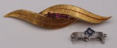 JEWELRY. (2) 18KT GOLD AND GEM