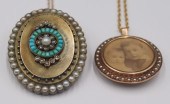 JEWELRY. (2) ANTIQUE GOLD LOCK
