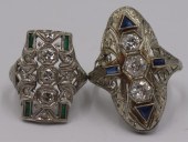 JEWELRY. (2) ART DECO DIAMOND
