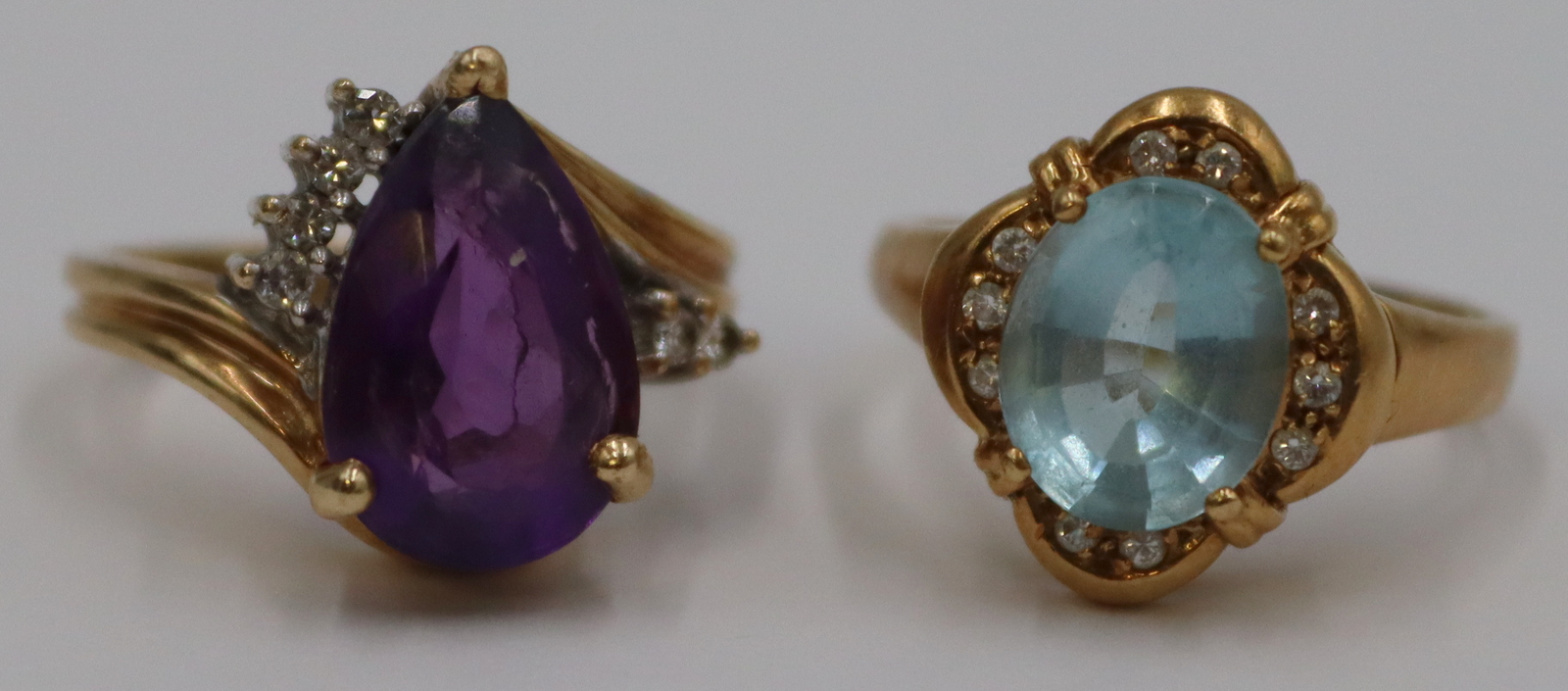 JEWELRY. (2) COLORED GEM,