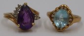 JEWELRY. (2) COLORED GEM, DIAM