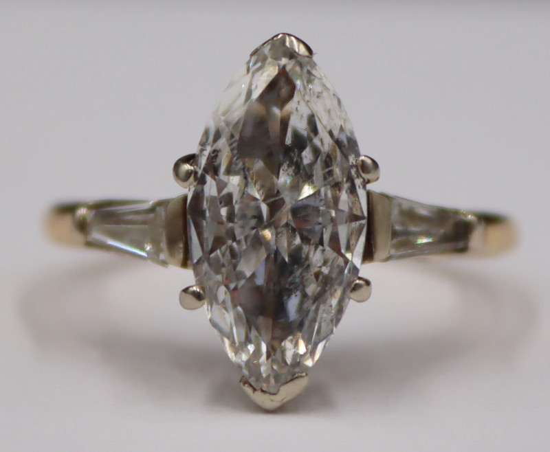 JEWELRY. 2+ CT MARQUIS CUT