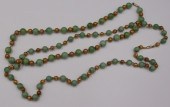 JEWELRY. (2) GOLD AND JADE BEA