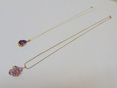 JEWELRY. 2 GOLD NECKLACES W/ G