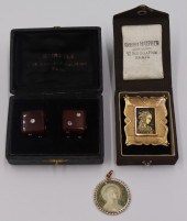JEWELRY. (2) GOLD RELIGIOUS OB