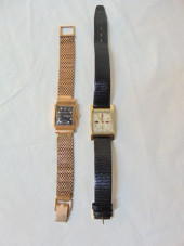 JEWELRY. (2) GOLD WRISTWATCHES