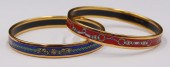 JEWELRY. (2) HERMES ENAMEL BAN