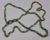 JEWELRY. (2) JADE AND 14KT GOL