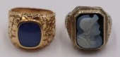 JEWELRY. (2) MEN'S 14KT GOLD R