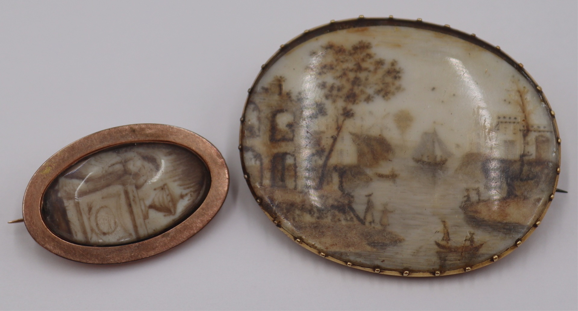 JEWELRY. (2) MOURNING BROOCHES INC.