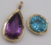 JEWELRY. (2) OVERSIZED 14KT GO