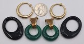 JEWELRY. (2) PAIR OF 14KT GOLD