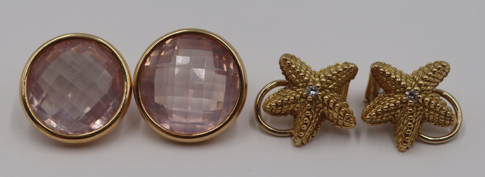 JEWELRY. (2) PAIR OF BIELKA 18KT