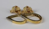 JEWELRY. (2) PAIR OF GOLD EARR