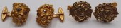 JEWELRY. (2) PAIR OF GOLD MASK