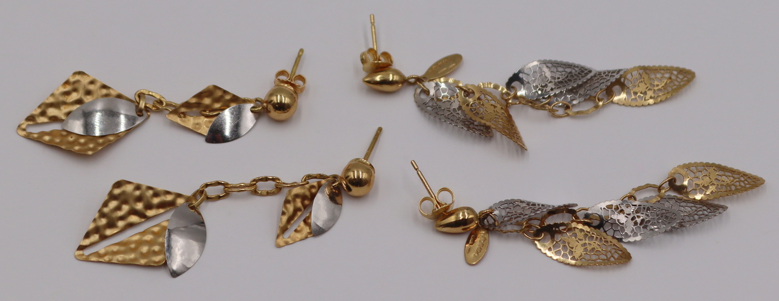 JEWELRY. (2) PAIR OF ITALIAN 18KT