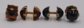 JEWELRY. (2) PAIR OF MEN'S 18K