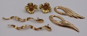 JEWELRY. (2) PAIRS OF 18KT GOL