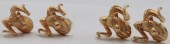 JEWELRY. (2) PAIRS OF GOLD FIG