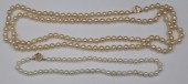JEWELRY. (2) PEARL AND 14KT GO