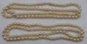 JEWELRY. (2) SINGLE STRAND PEA
