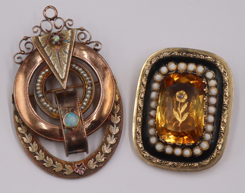 JEWELRY. (2) VICTORIAN 14KT GOLD