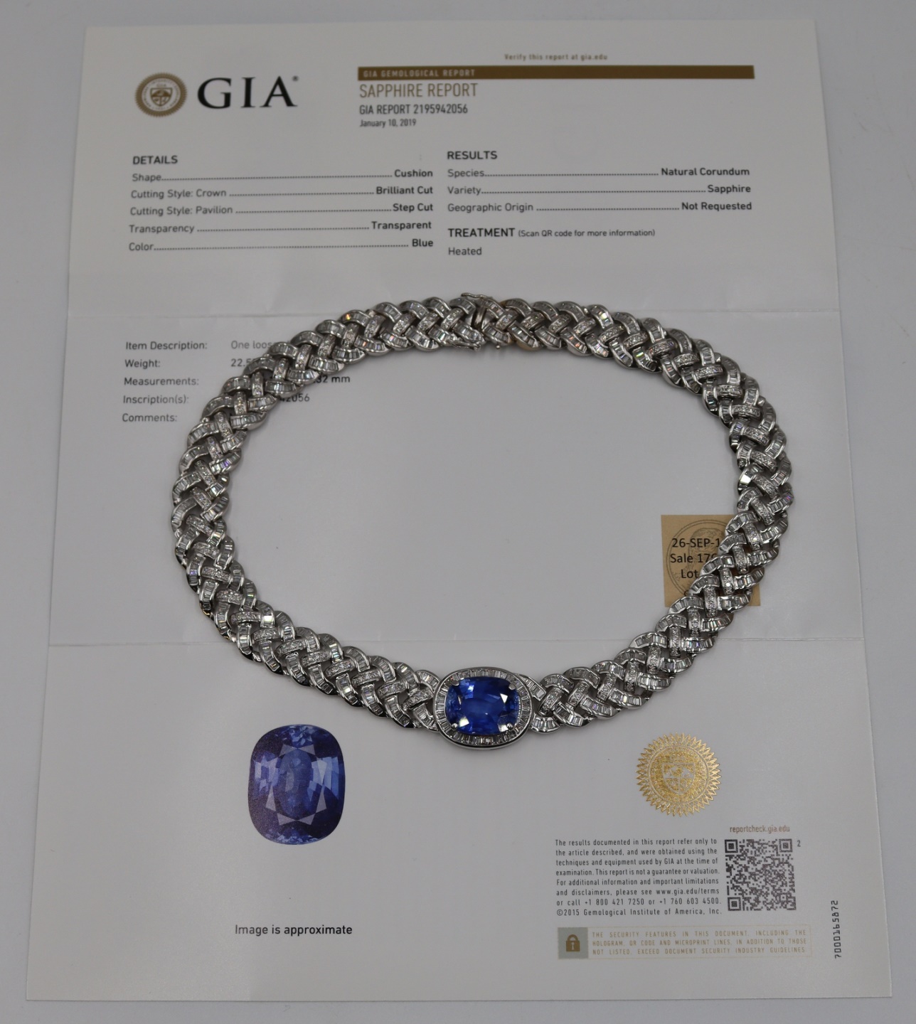 JEWELRY. 22.55CT NATURAL