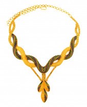 JEWELRY: 22K ENAMELED NECKLACE
