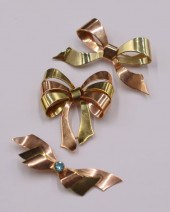 JEWELRY. (3) 14KT BI-COLOUR GO