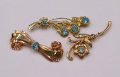 JEWELRY. (3) 14KT GOLD AND COL