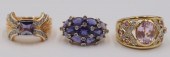 JEWELRY. (3) 14KT GOLD, COLORE