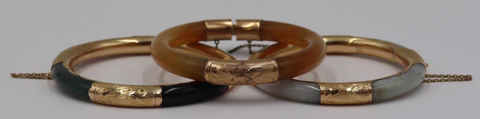 JEWELRY. (3) 14KT GOLD MOUNTED
