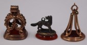 JEWELRY. (3) ANTIQUE GOLD AND
