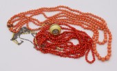 JEWELRY. (3) ASSORTED CORAL NE